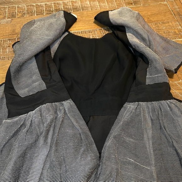 BCBGeneration Black and Gray Fit and Flare Midi Dress - Picture 12 of 13